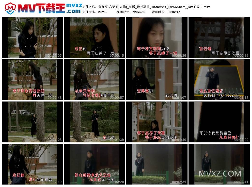 黄红英-忘记他(人物)_粤语_流行歌曲_MC904015